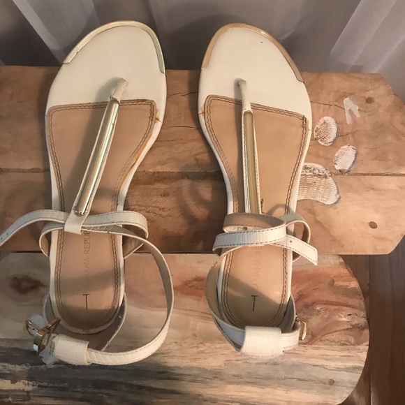 Banana Republic Shoes - Banana republic white and gold sandals
